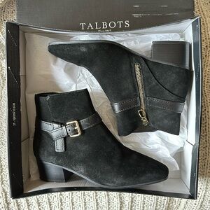 Talbots Black Dakota Buckle Ankle Boot
